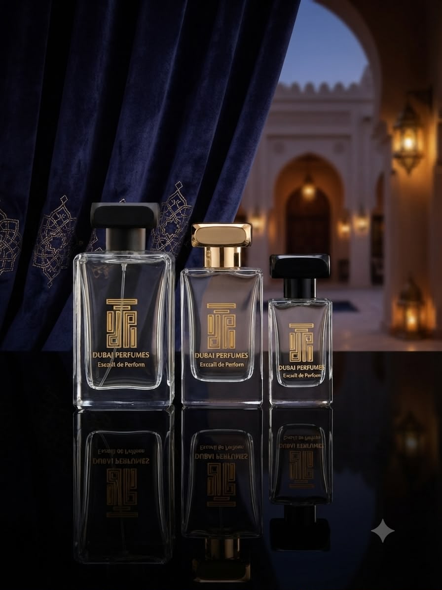 Dubai Perfumes Flakon-Trio mit Reflexion